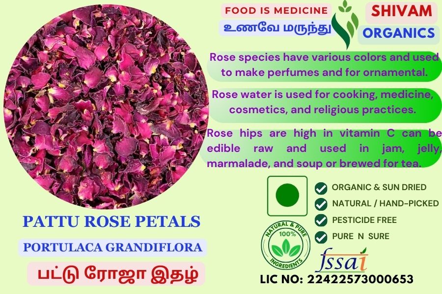Pattu Rose Petal | Portulaca Grandiflora | DRY PETALS | 100gm